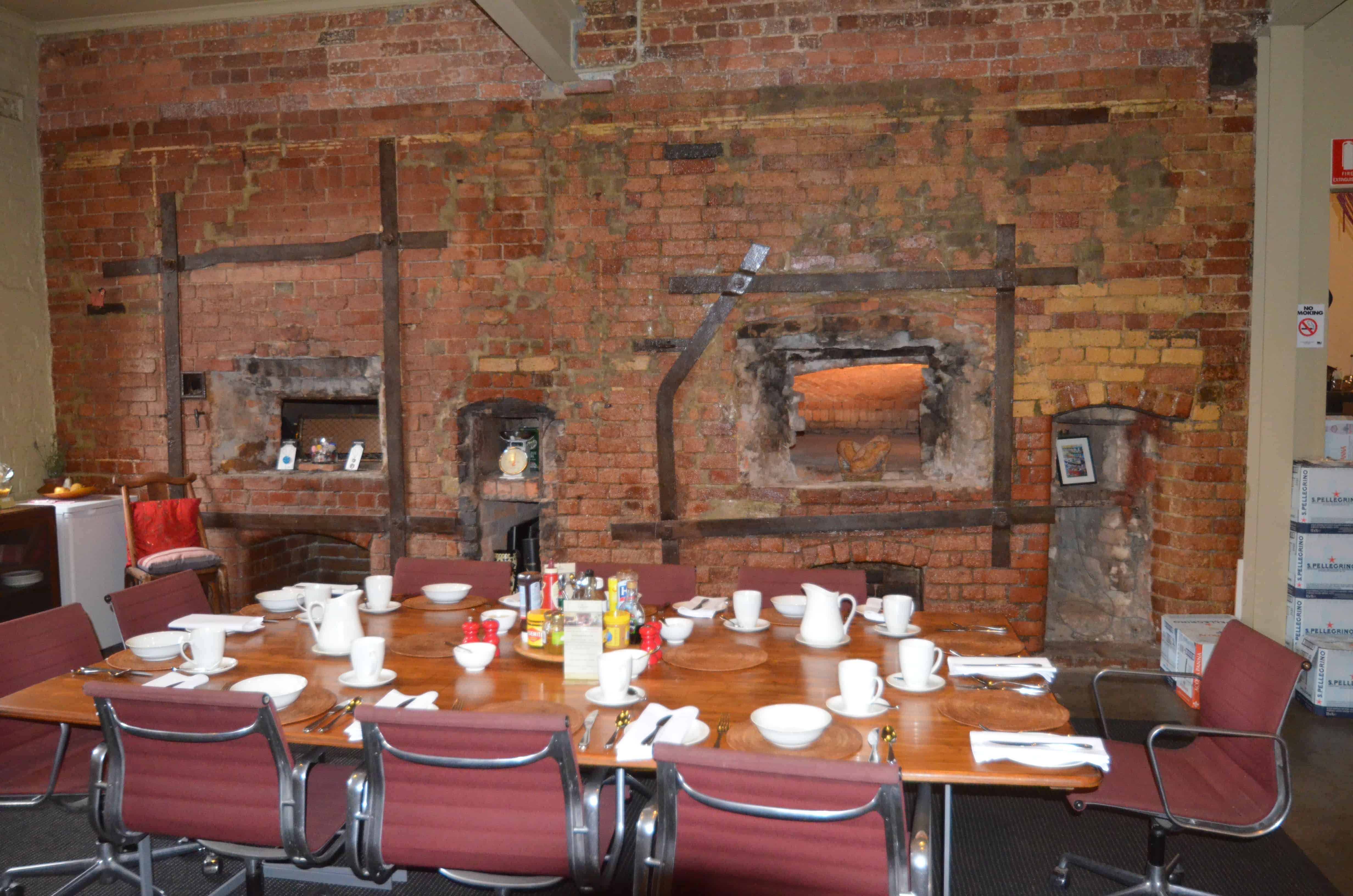 The breakfast room, in the old bakery
