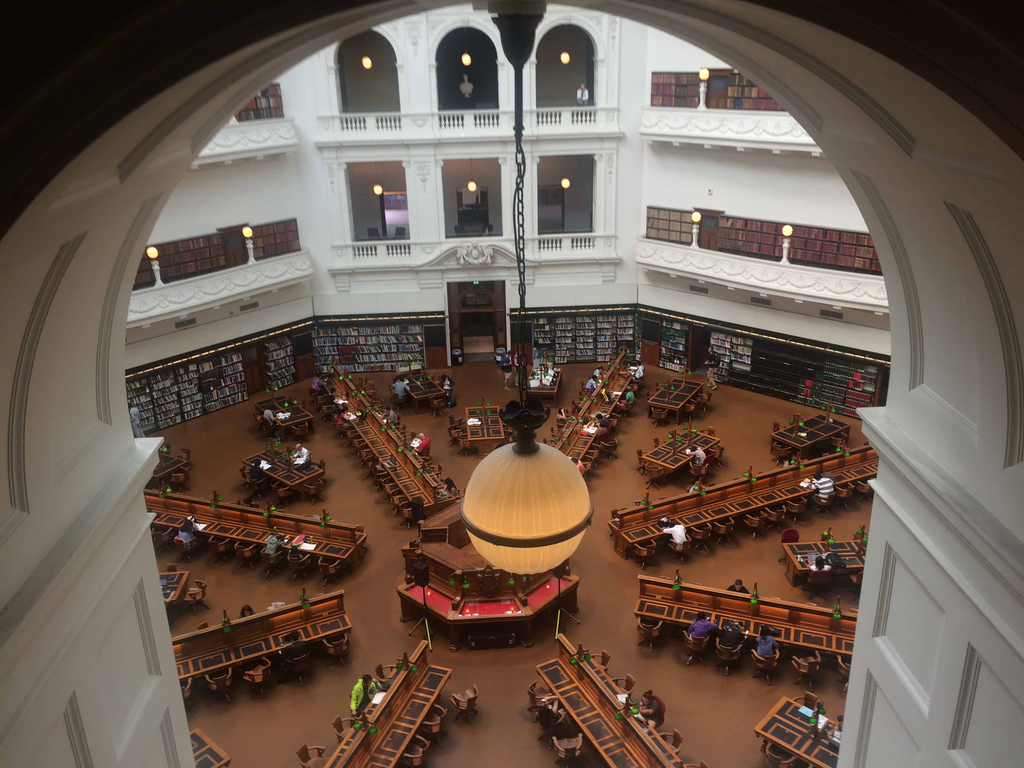 Looking up under the Domed Reading Room