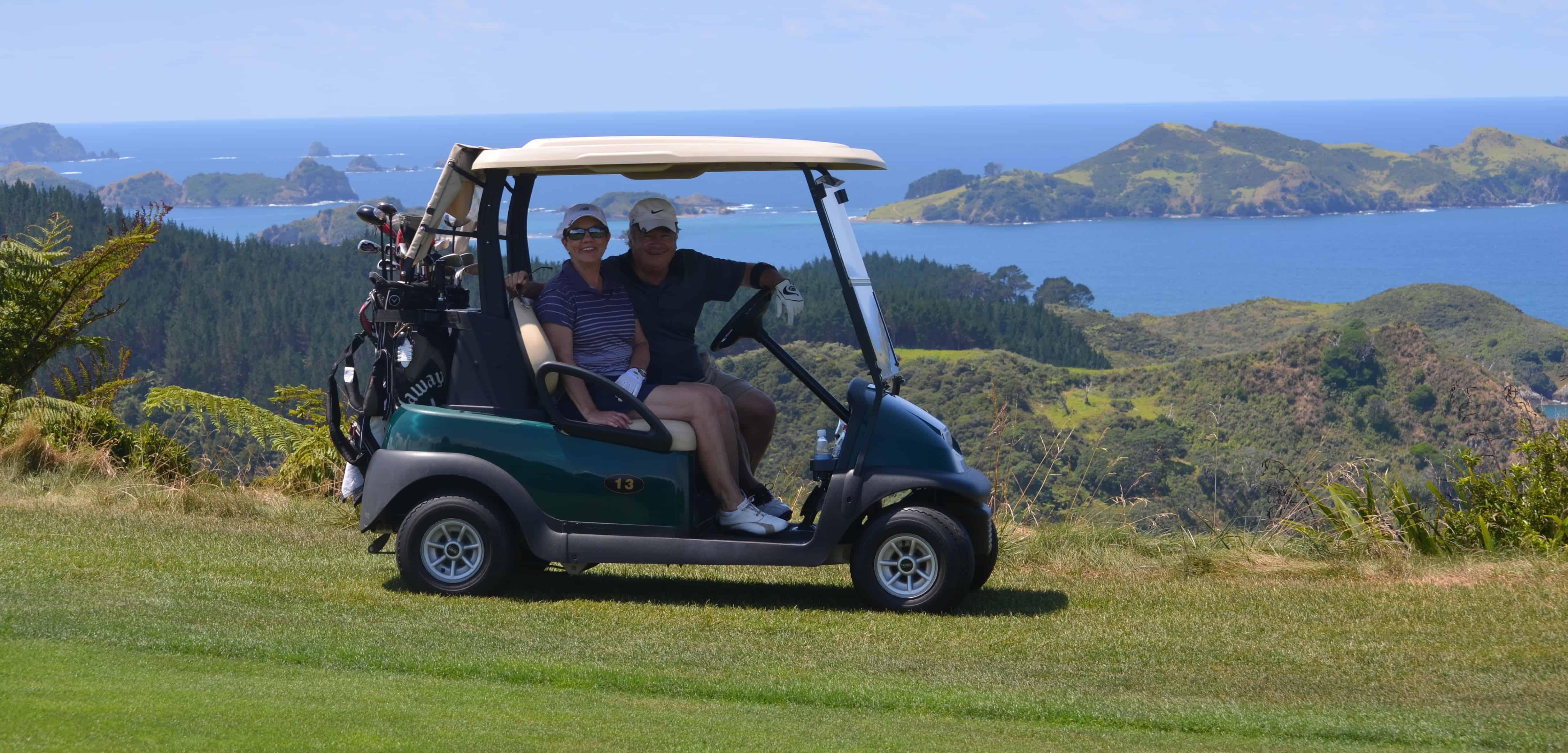 Pete and Bunny on the course
