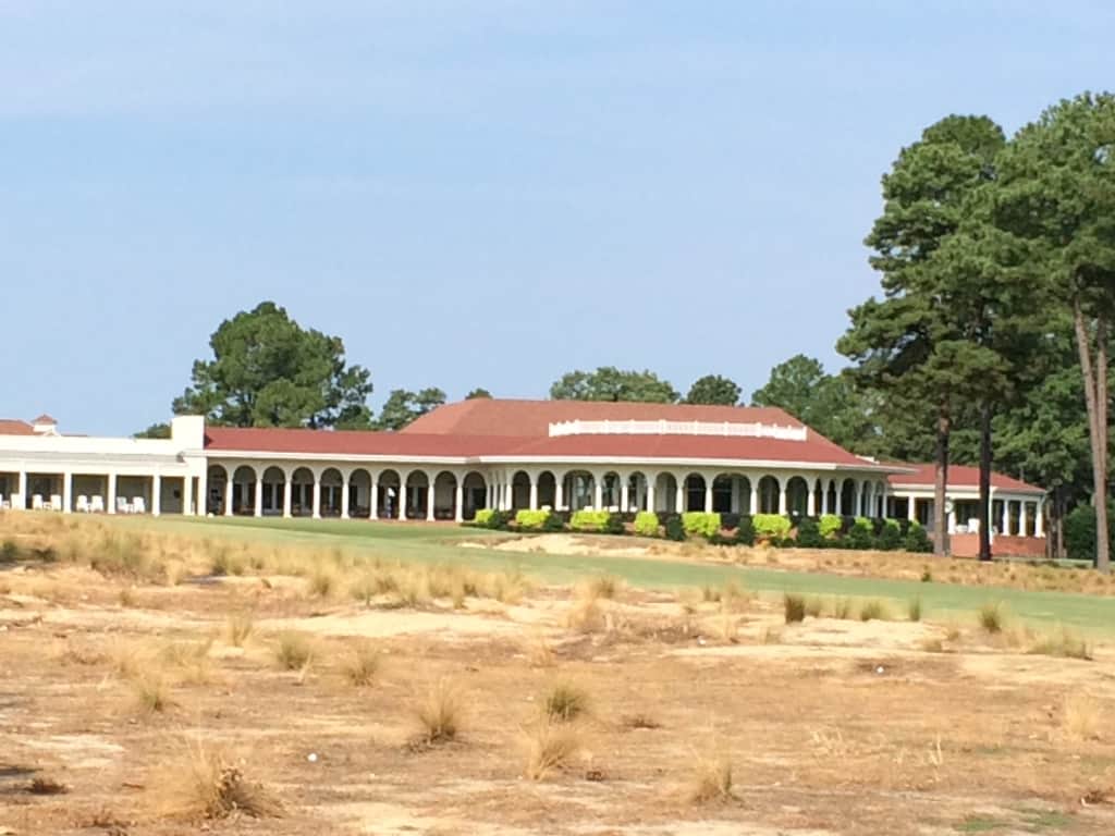 Pinehurst clubhouse from the 18th hole of Number 2