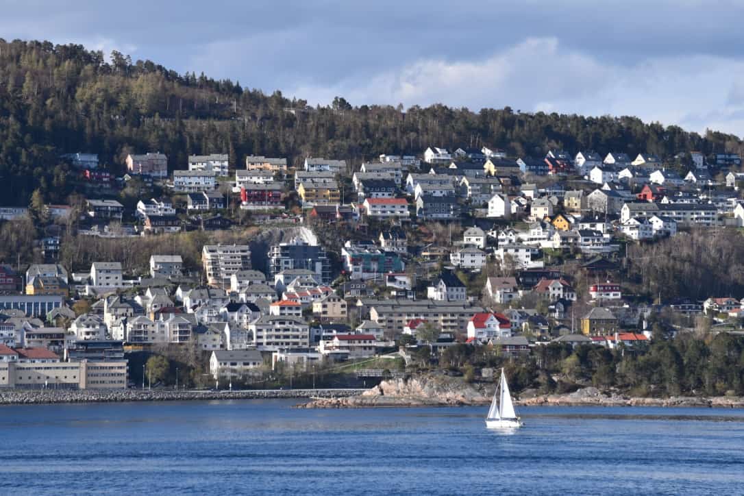 Sailing out of Aalesund harbor