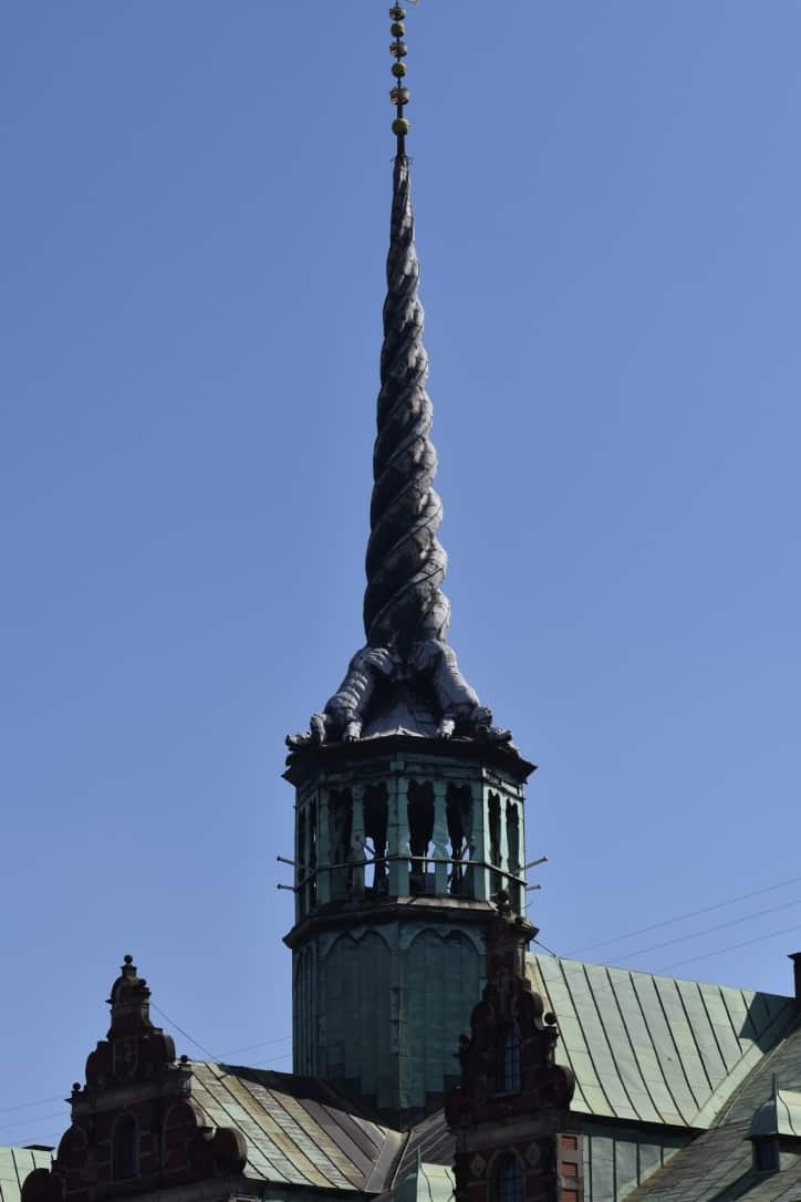 The 1600s alligator rooftop in Copenhagen