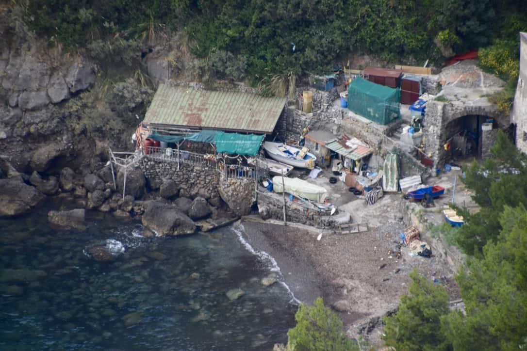 A small fishing beach on the Amalfi Coast
