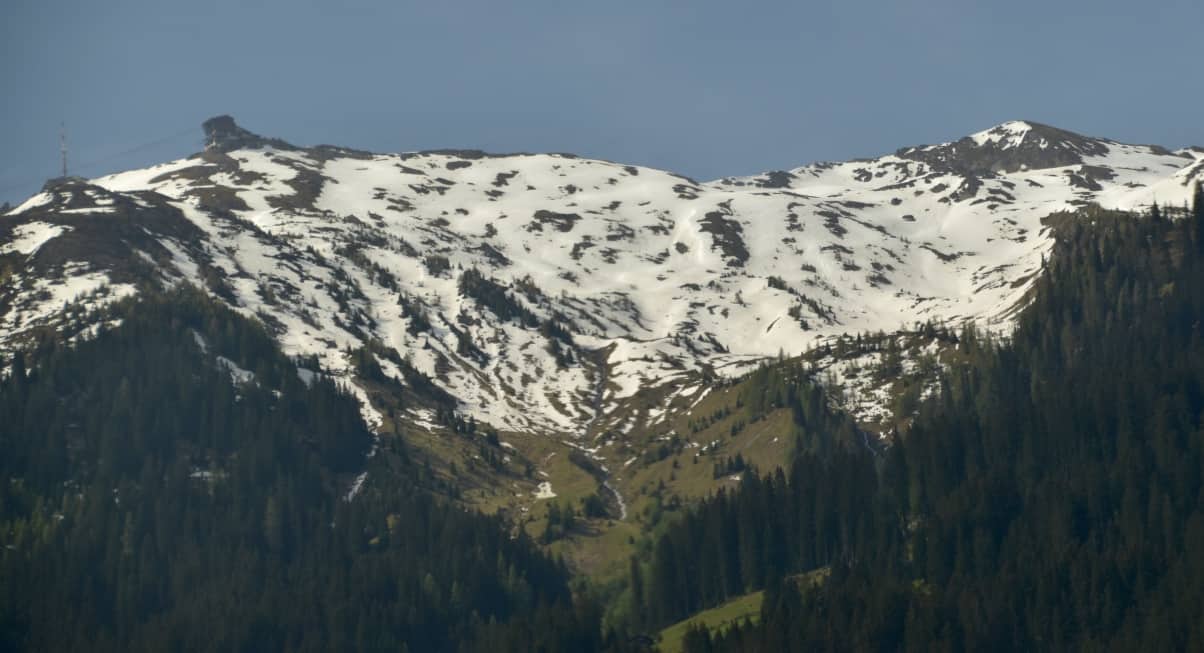 An alpine view from the Bernina Express