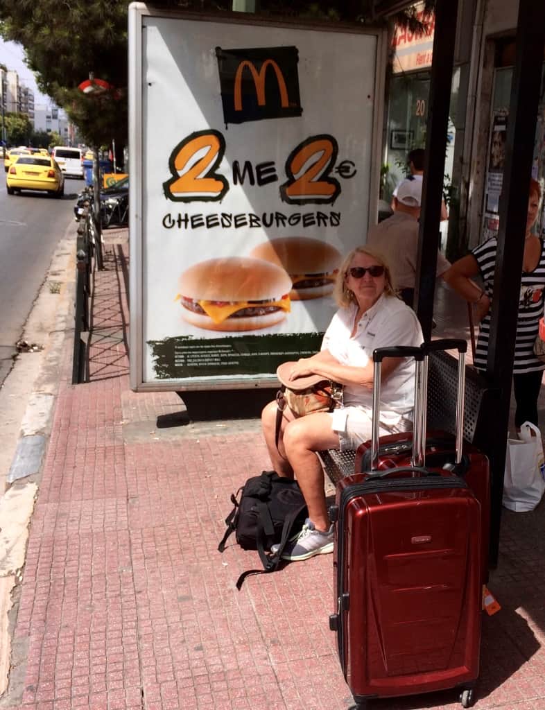 Waiting for the bus to the port