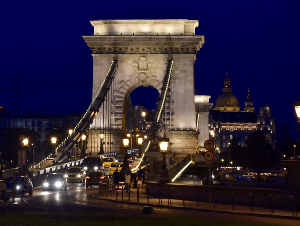 The Chain Bridge at night