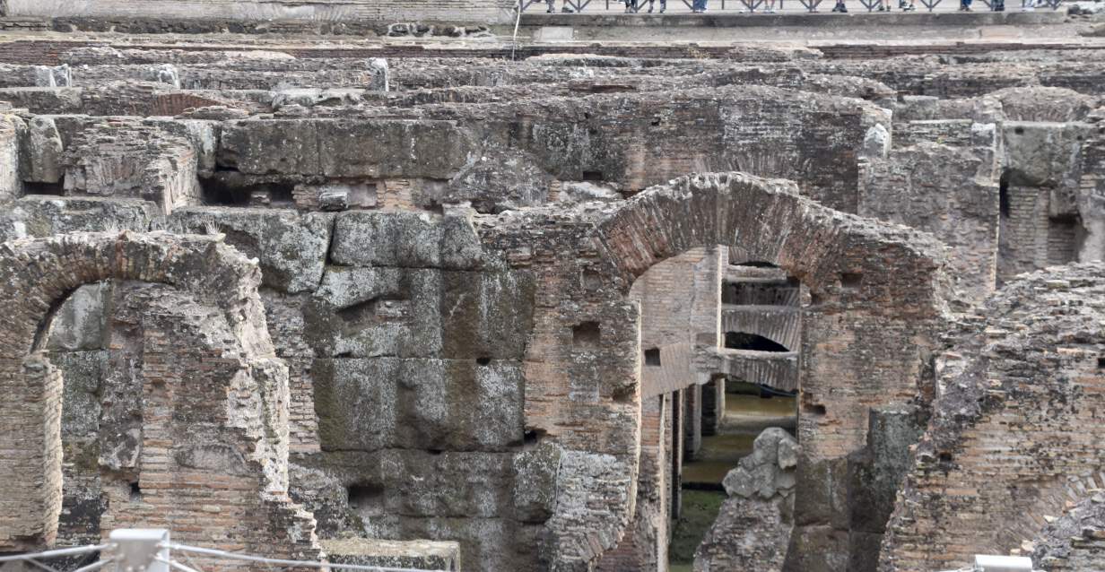 The tunnels under the Colosseum arena