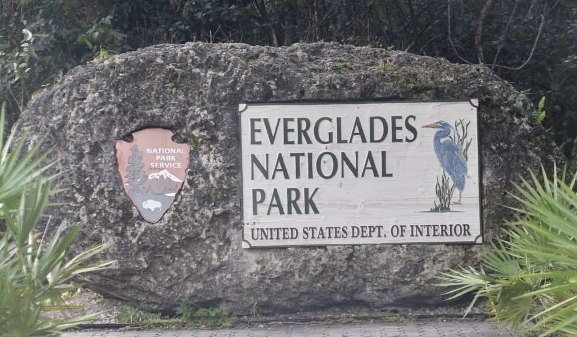 The Everglades National Park sign