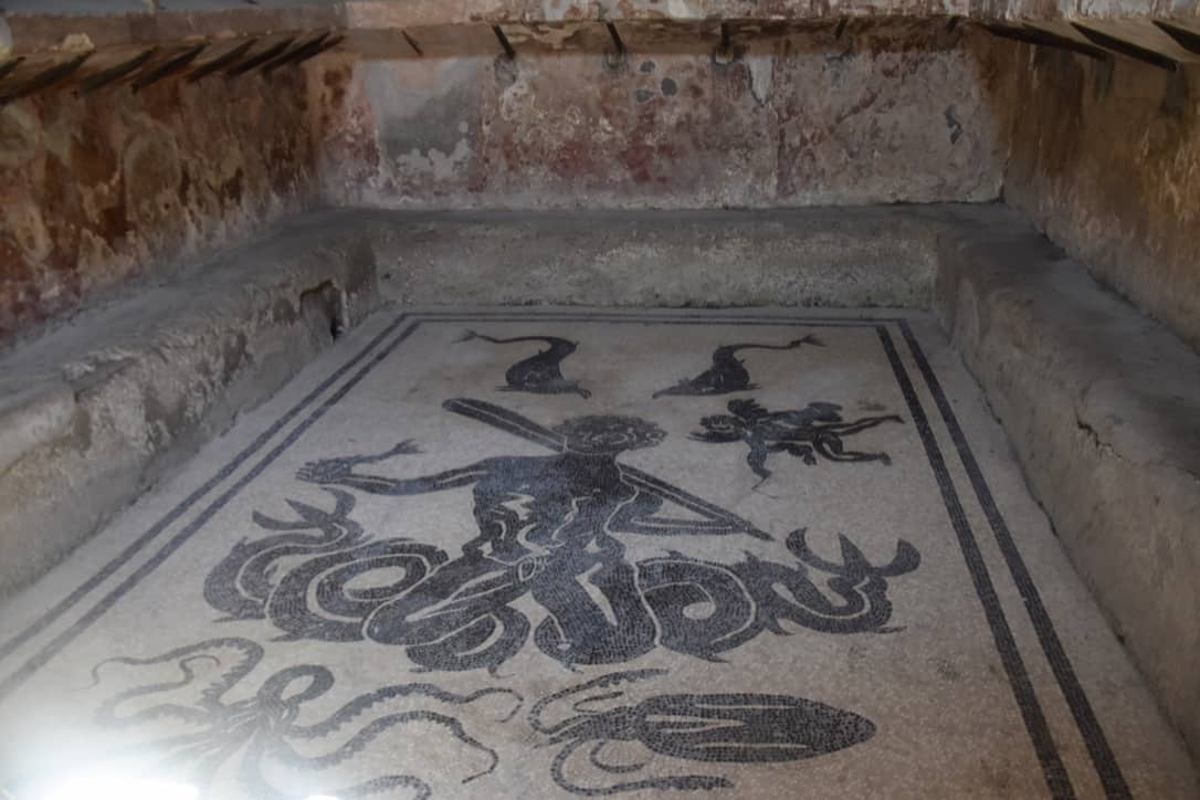 A surviving mosaic at Herculaneum