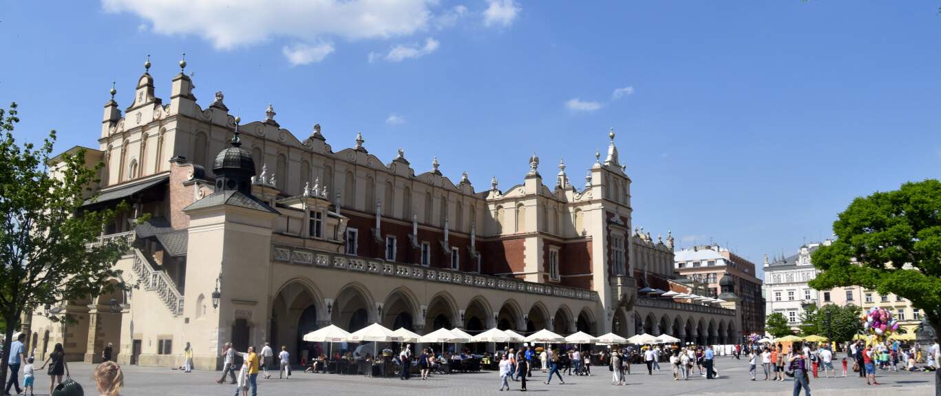 The great market hall in Krakow's Old Town