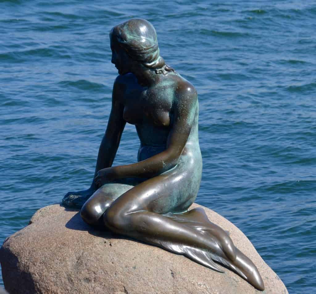 The Little Mermaid statue in Copenhagen