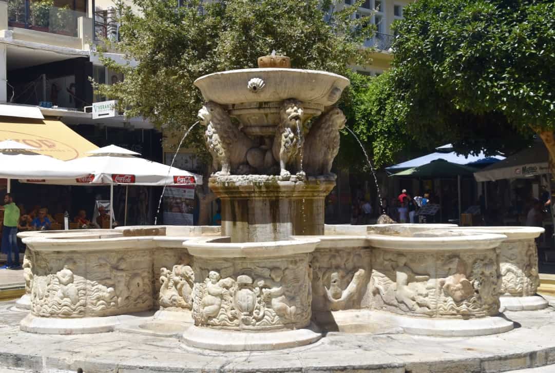 The Venetian Morosini Lion fountain in Heraklion
