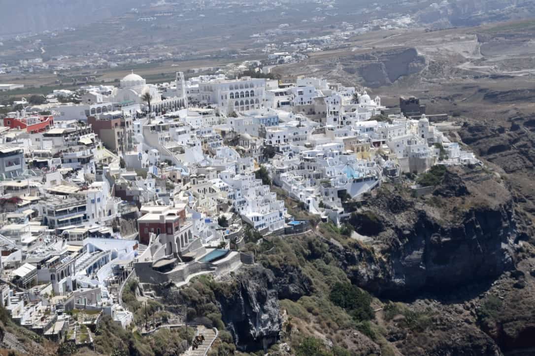 Walking down the cliffs above Oia