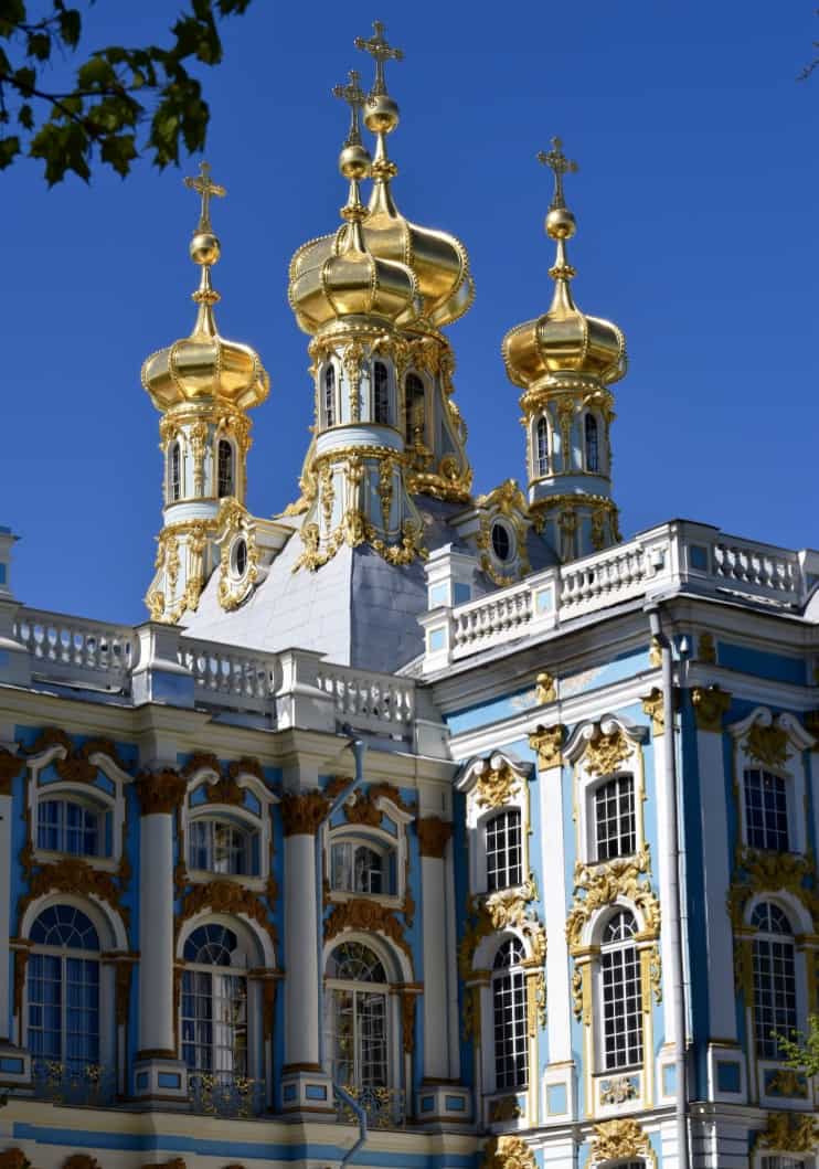 The gold-gilt domes of the palace church