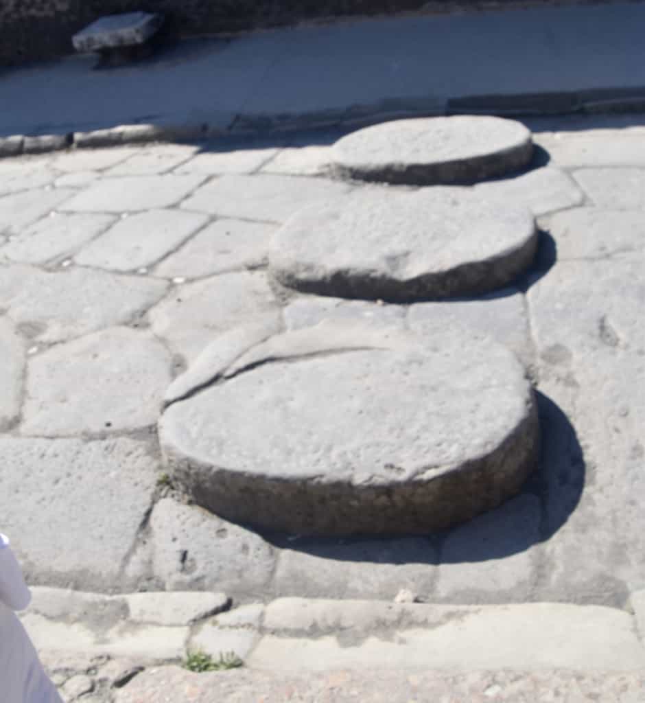 Stepping stones across a Pompeii street