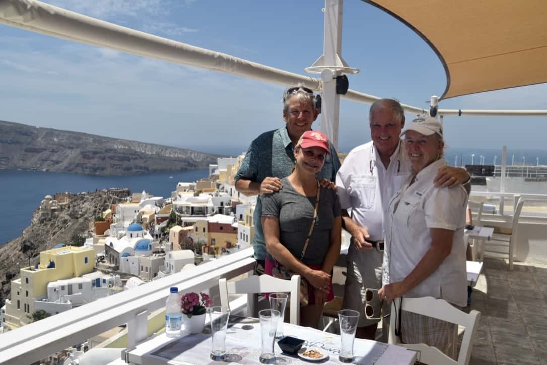 A cliffside restaurant in Oia, Santorini