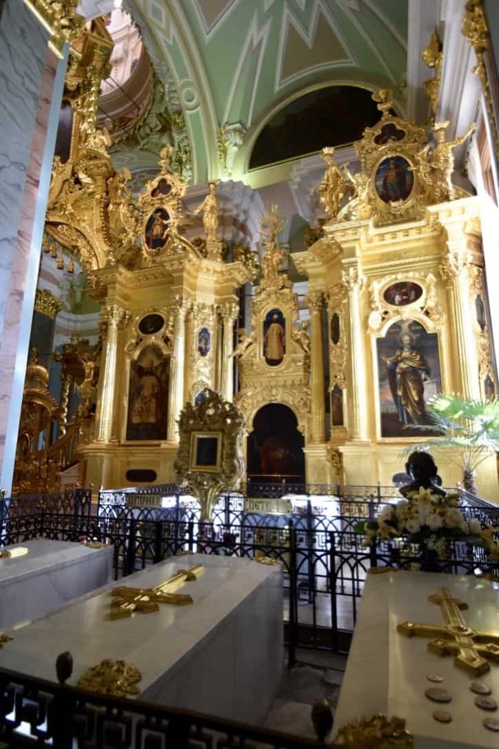 The Romanov tombs inside the cathedral