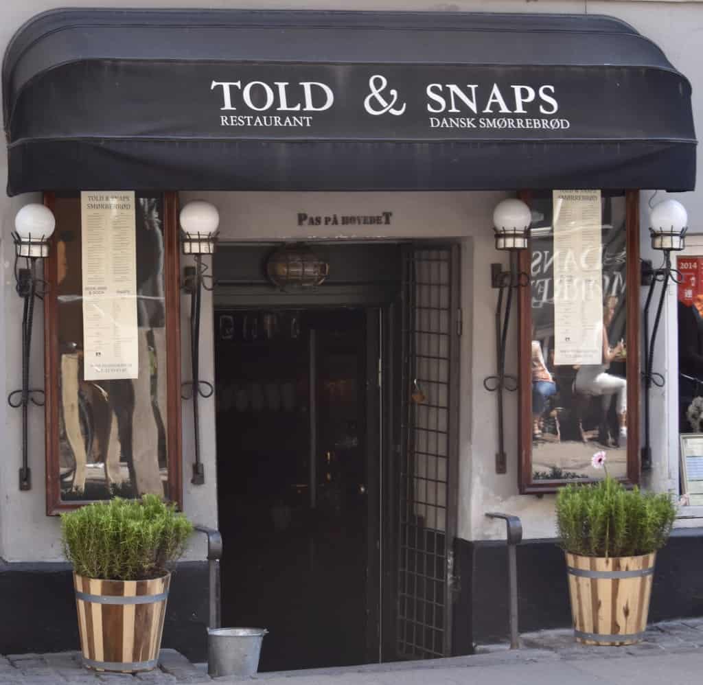 Open-faced smorrebrod at the Snaps restaurant