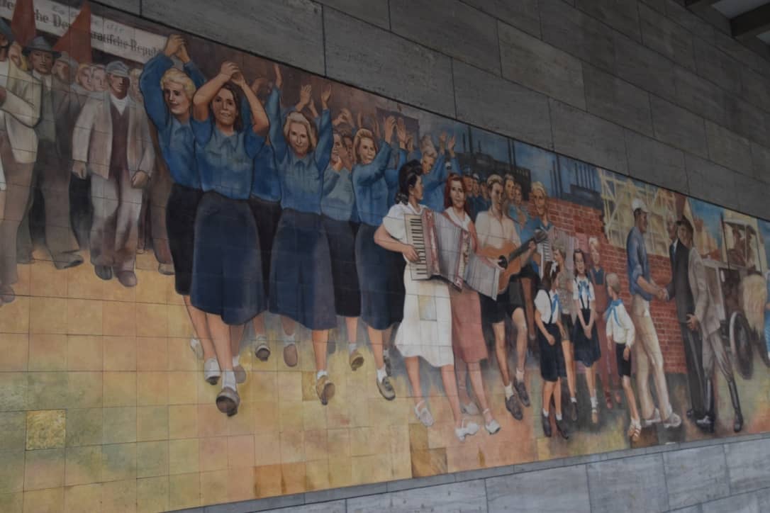 The Soviet propaganda mural in East Berlin