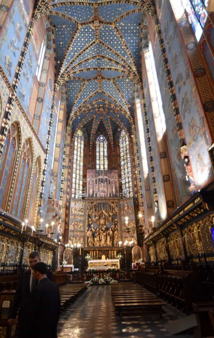 Inside St. Vitus Cathedral in Prague