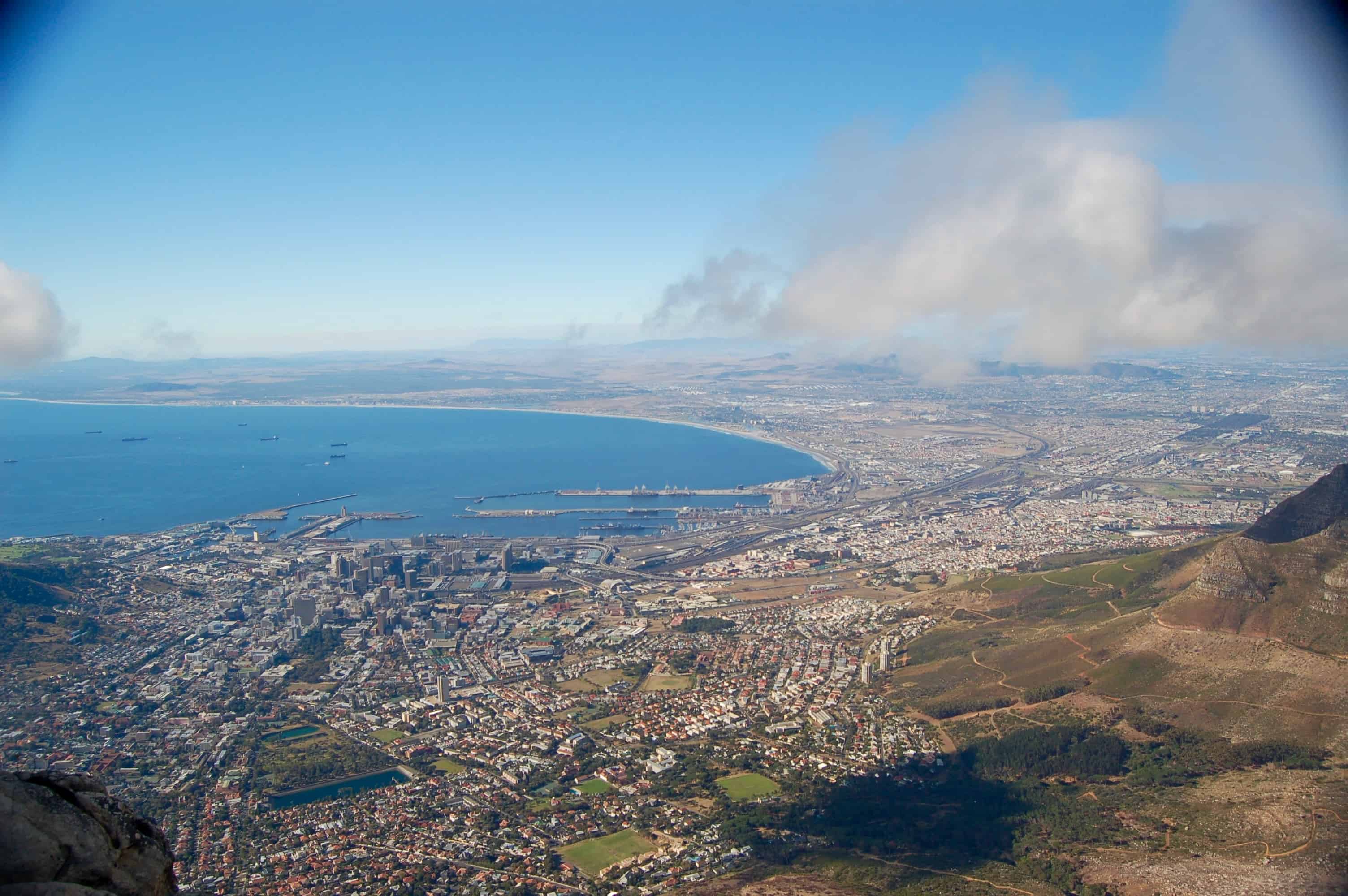 The view from Table Mountain over Cape Town