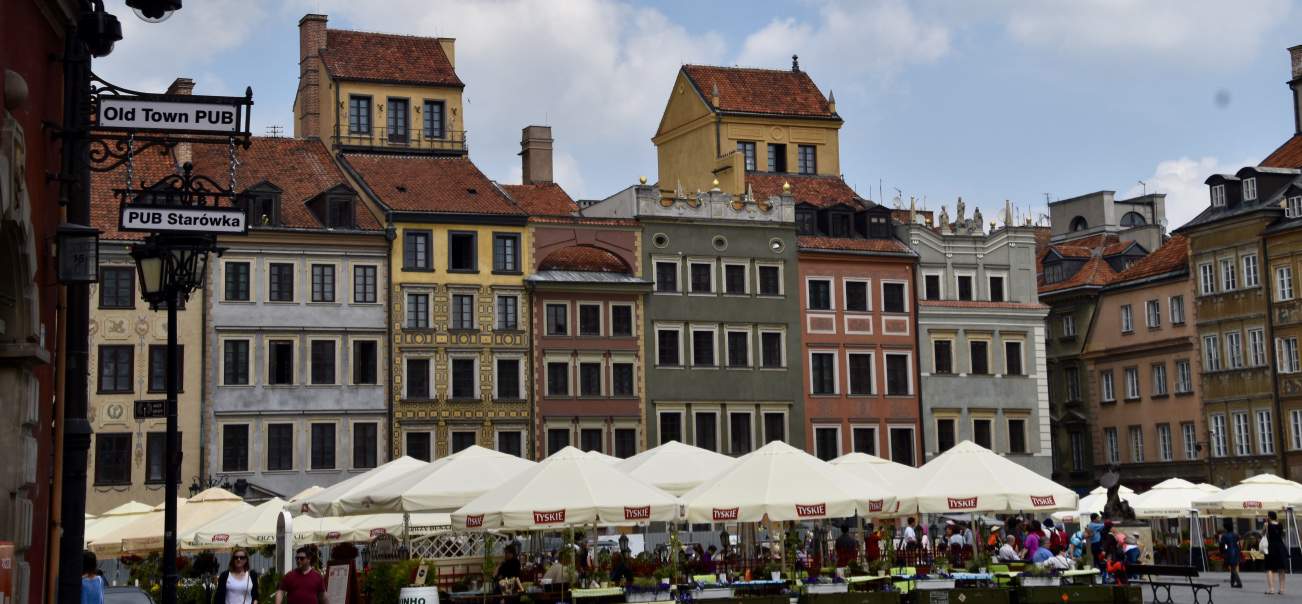 The rebuilt Old Town square in Warsaw