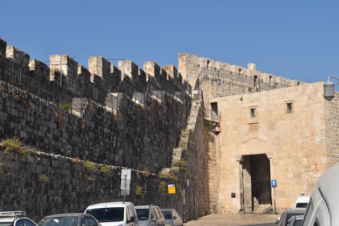 The wall at the Zion Gate