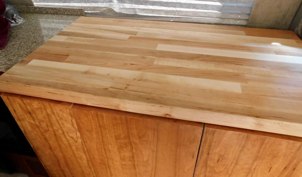 The butcher block top