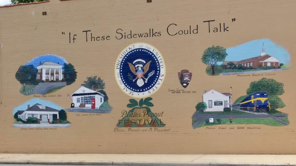 The "If These Sidewalks Could Talk" mural in Plains