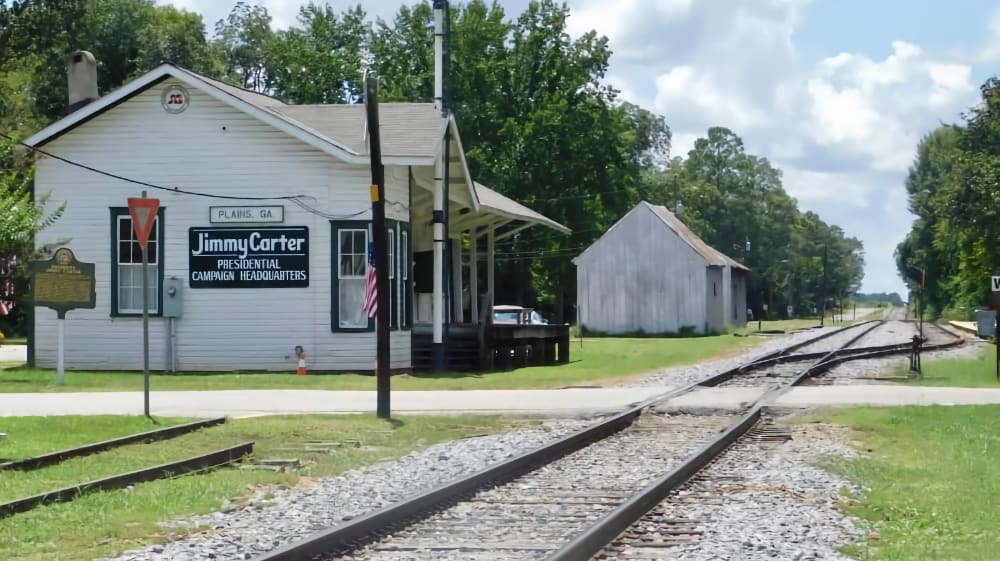 The Plains depot, his campaign headquarters