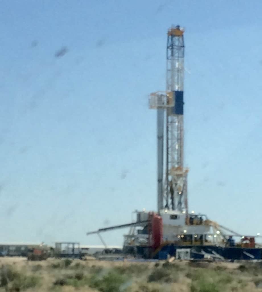An oil drilling rig in west Texas