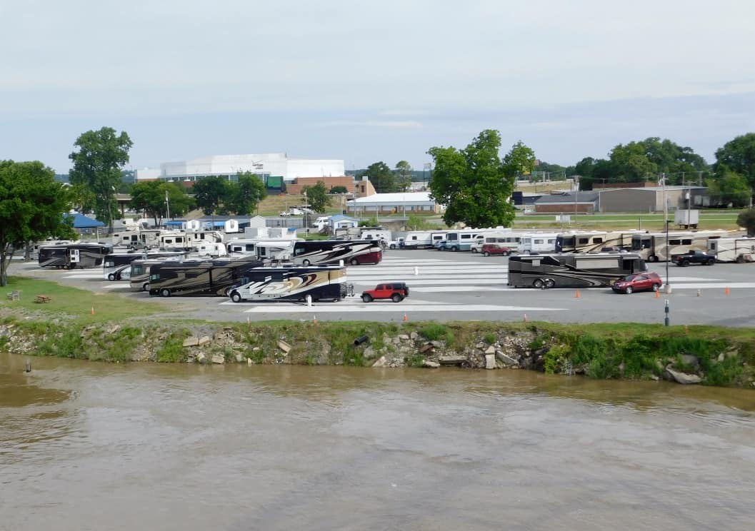 Our riverside RV spot in Little Rock