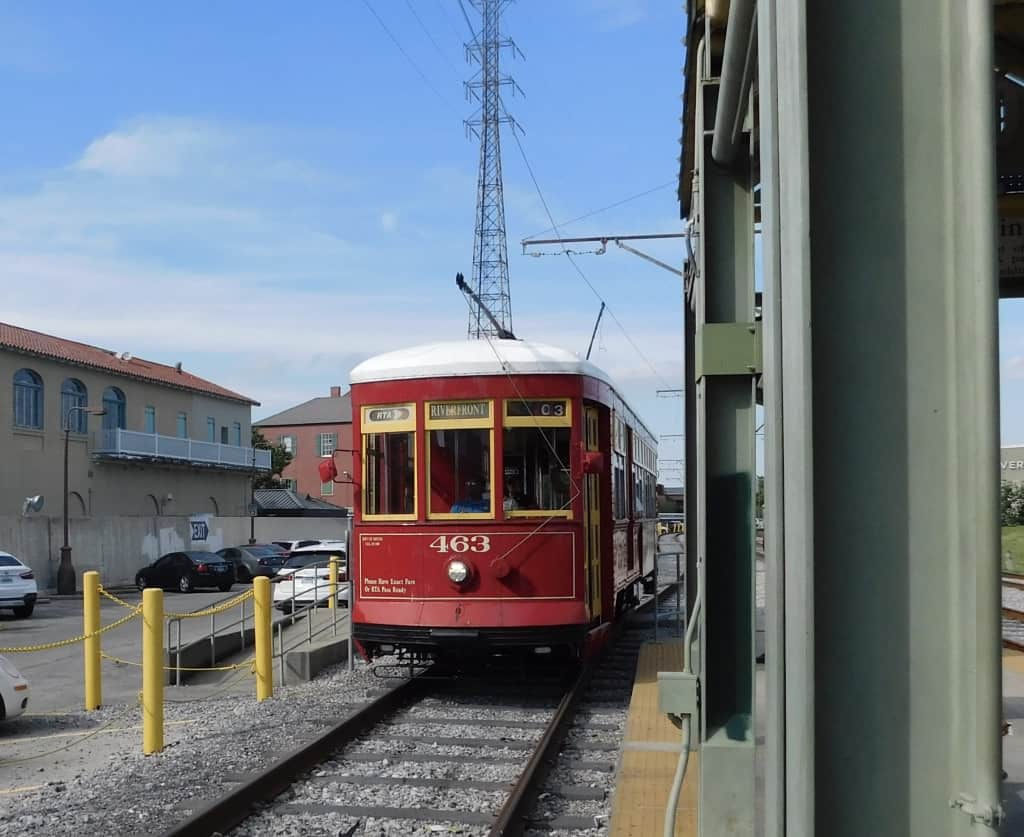 The streetcar into New Orleans