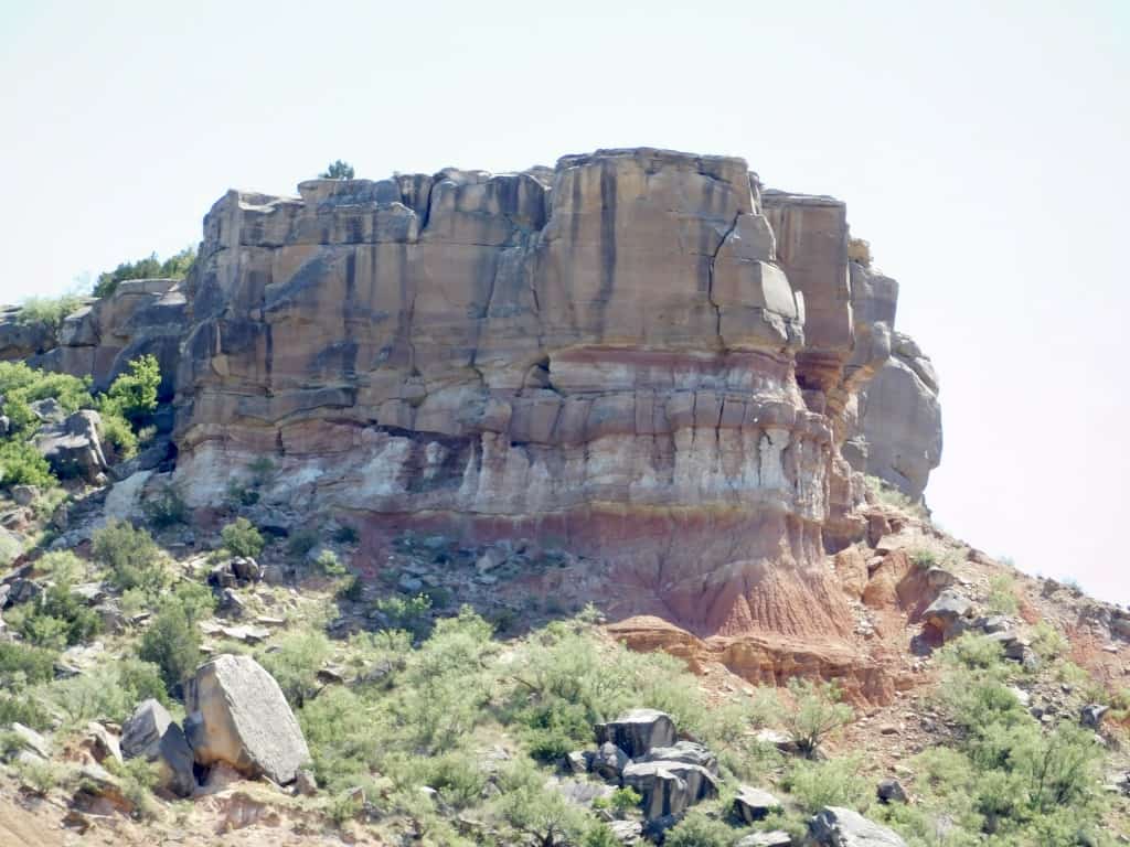 The canyon walls at Palo Duro
