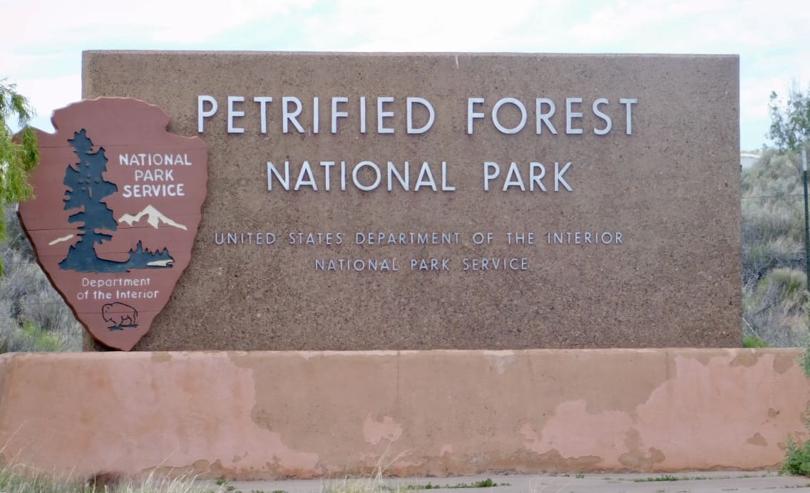 The Petrified Forest National Park sign