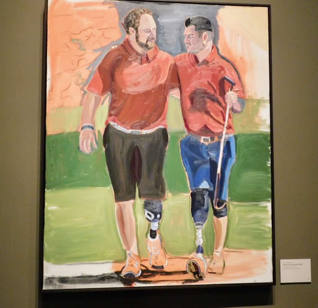 A portrait from Portraits of Courage on display