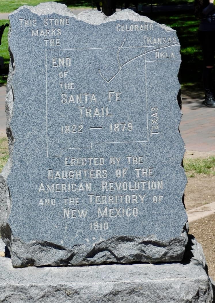 The marker for the end of the Santa Fe Trail