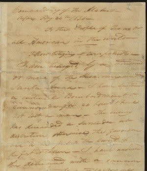The Travis letter on display