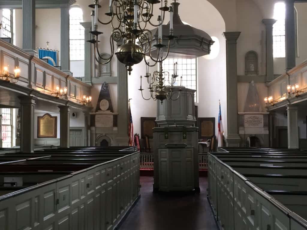 The center pulpit at Trinity Church