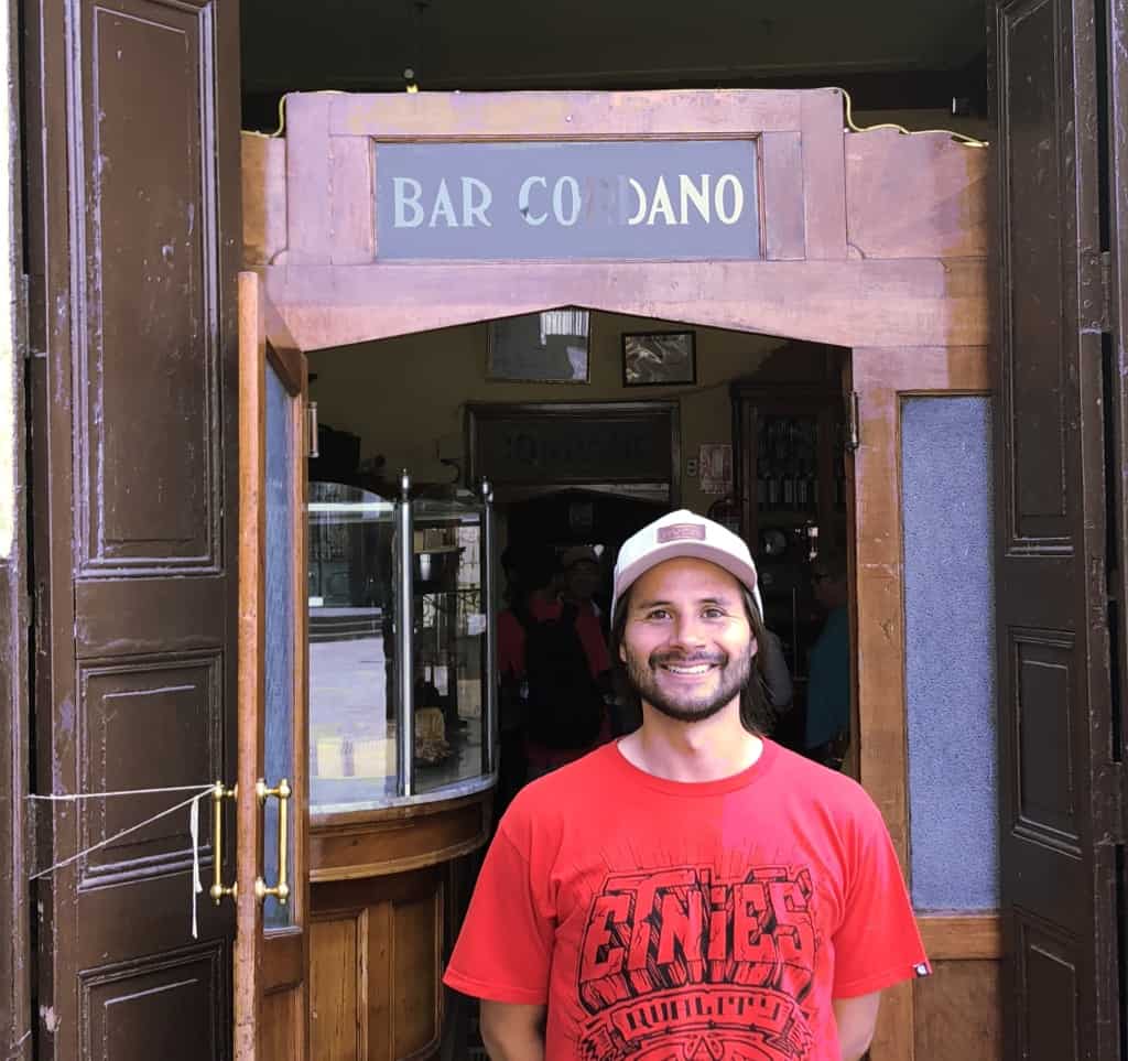 Our guide Alejandro at the Cardano bar