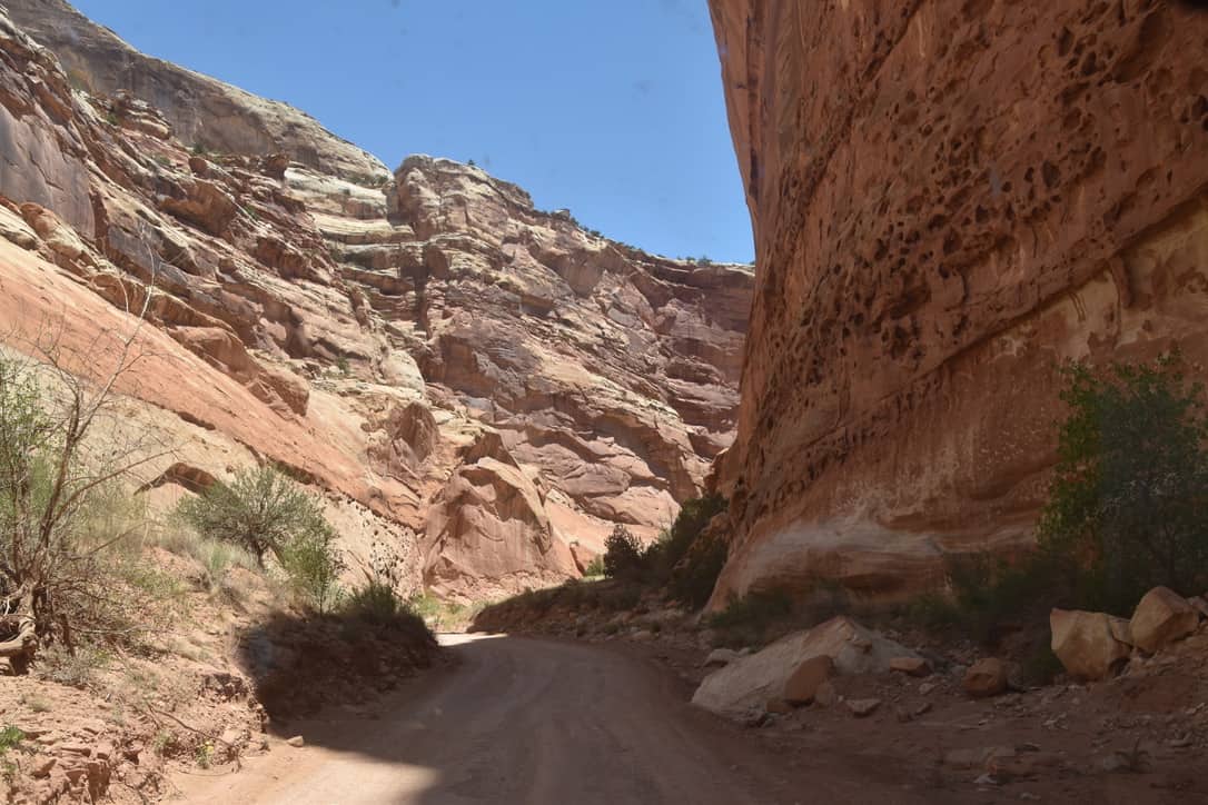 Capitol Gorge Road, about as narrow as it looks