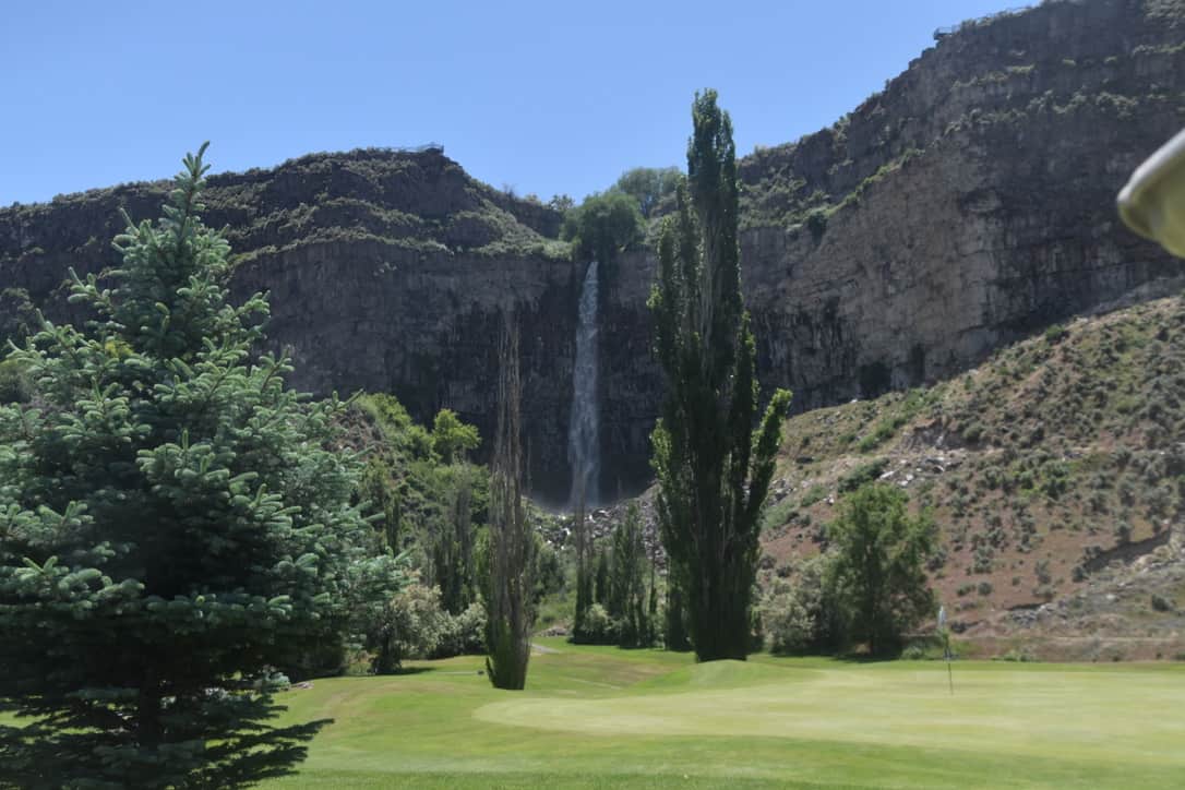 The waterfall on the golf course