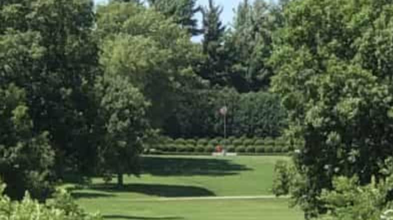 The view from the birthplace to the gravesite
