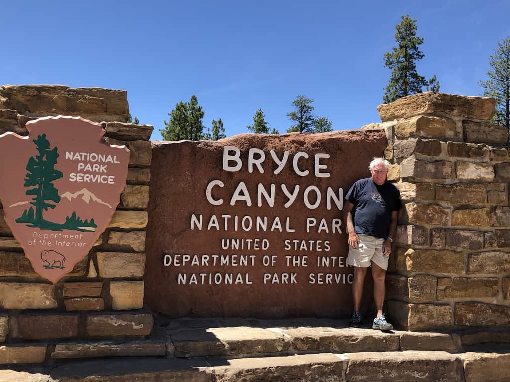 John at the Bryce Canyon entrance sign
