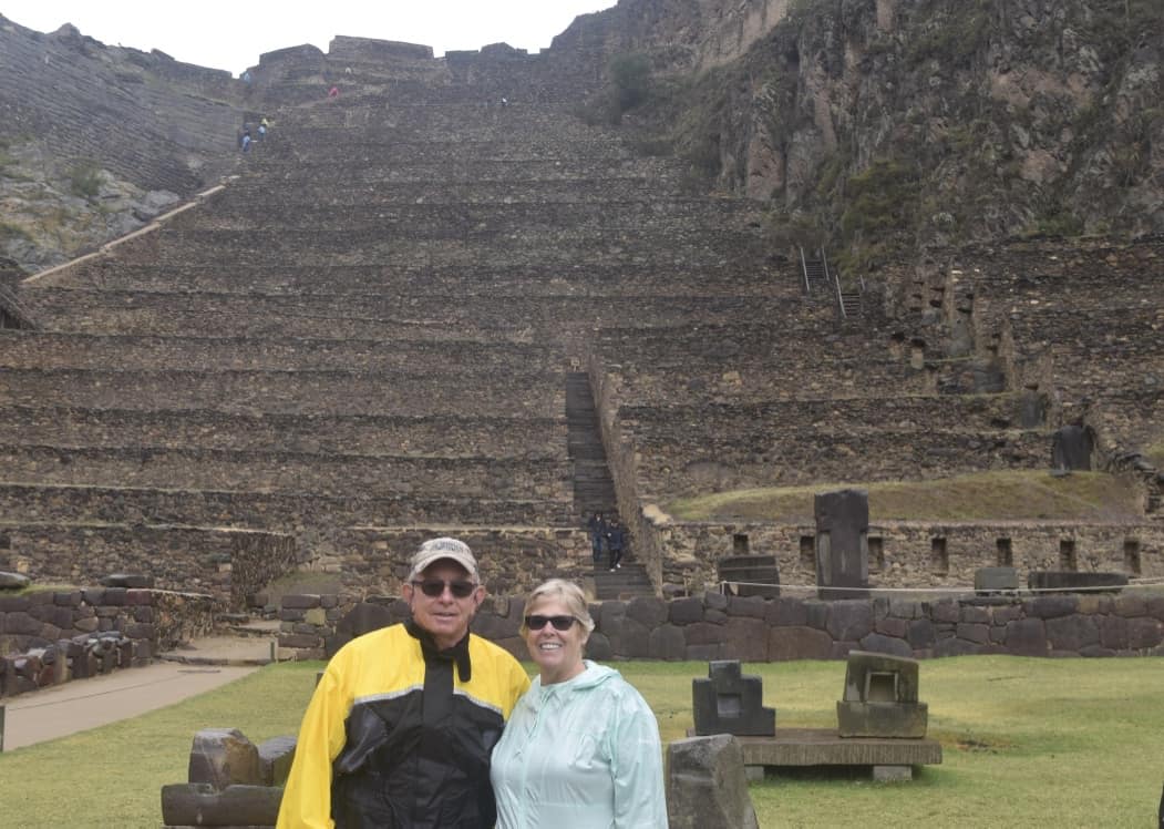 Steve and Marilyn below the temple