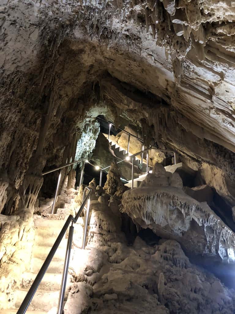 The stairs down into the caverns