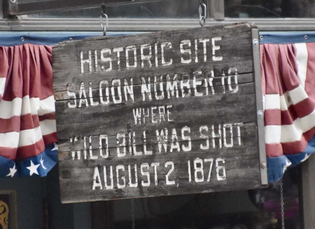 The marker where Hickok was killed