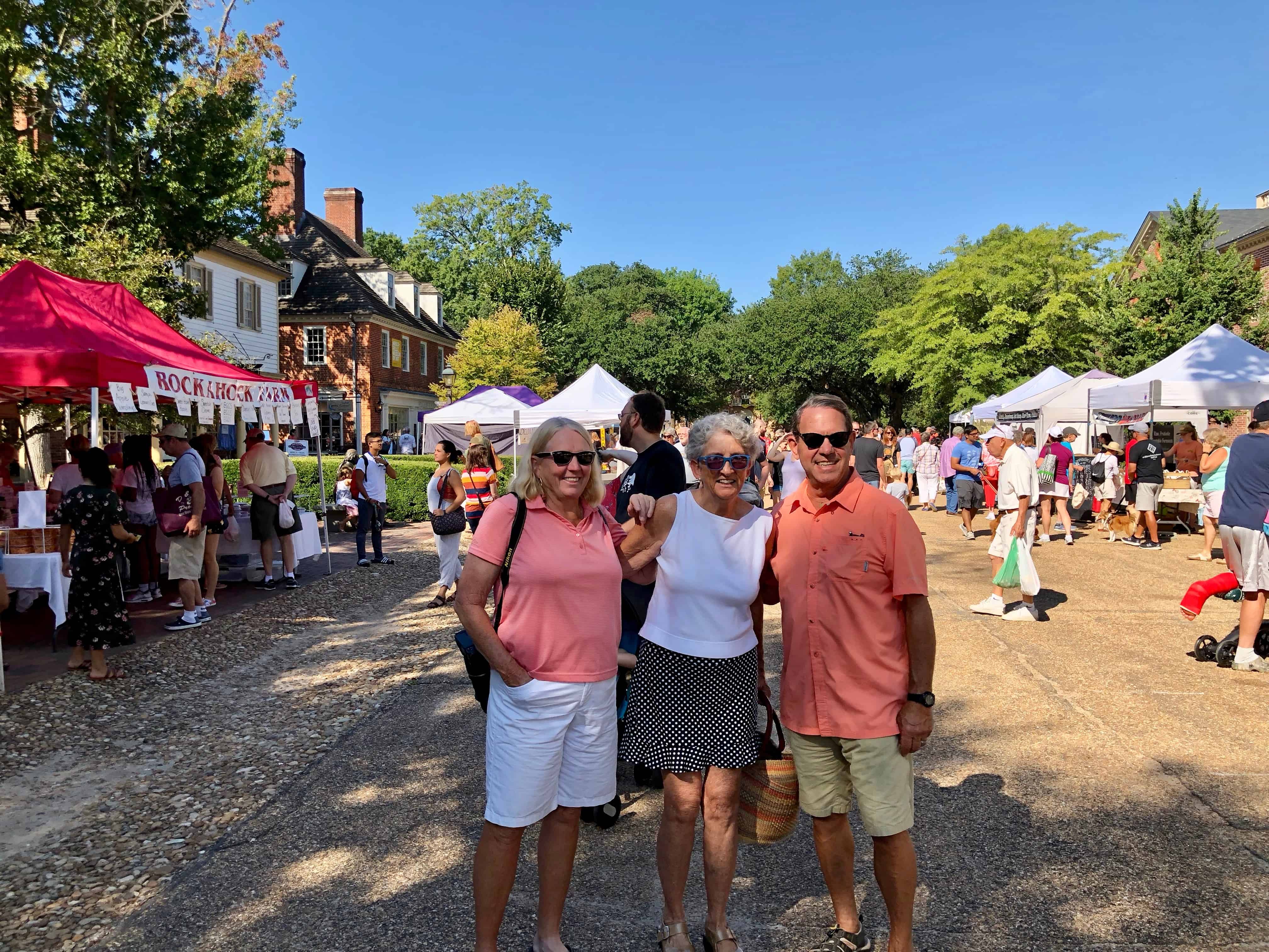 Janice, Kathy and Eddie at the market