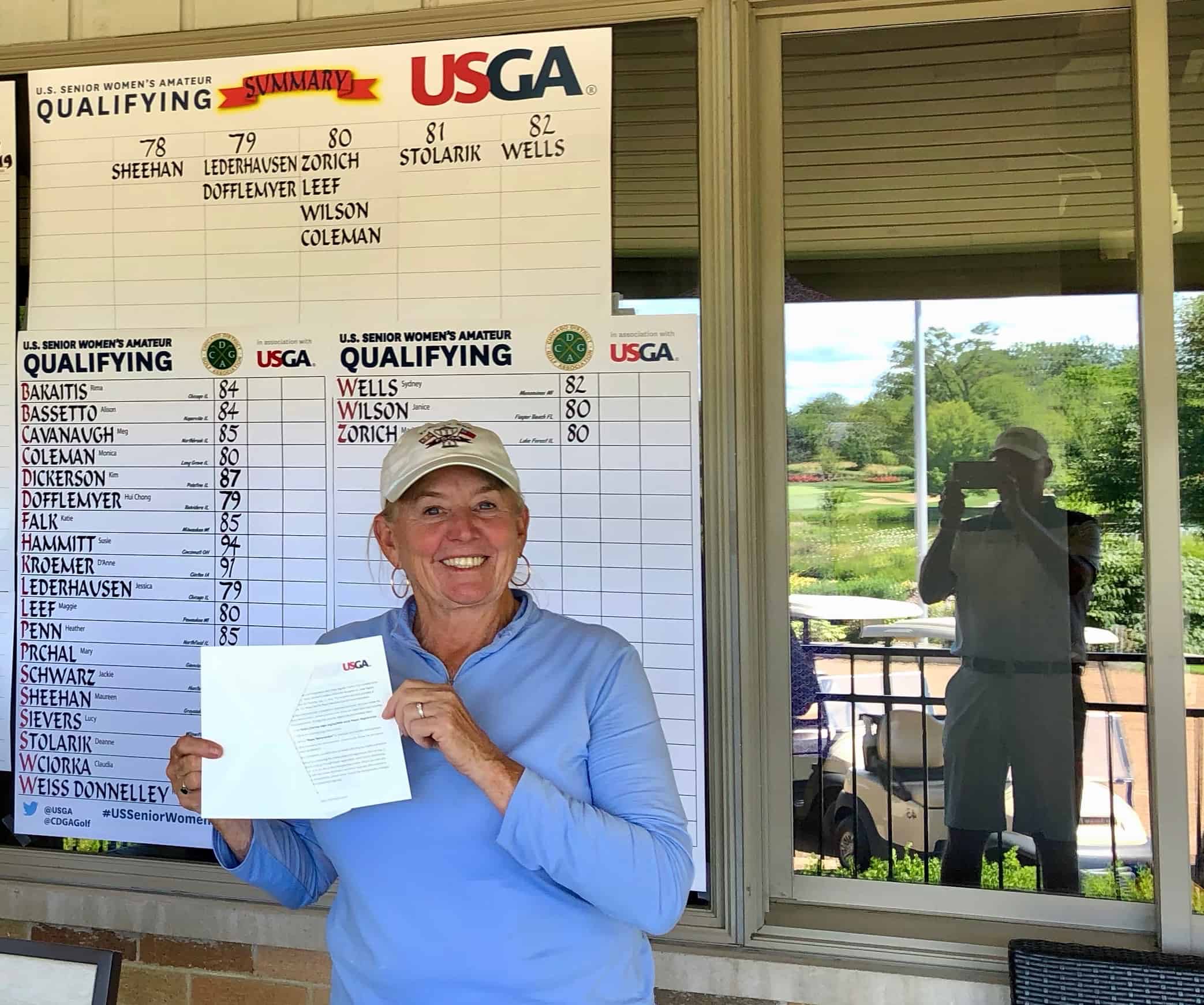 Janice with her qualifying letter