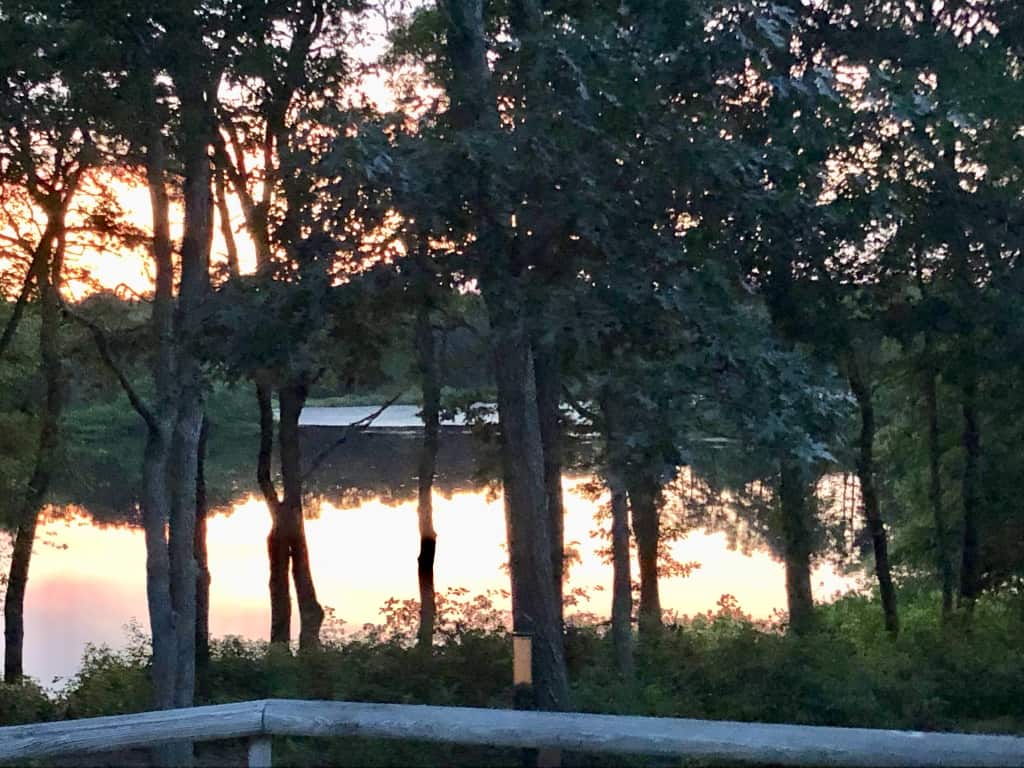 The porch at sunset